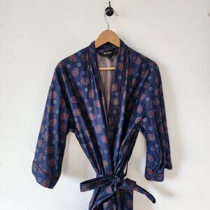 Vintage Diplomat Made In USA Blue Geometric Robe L-XL Tall